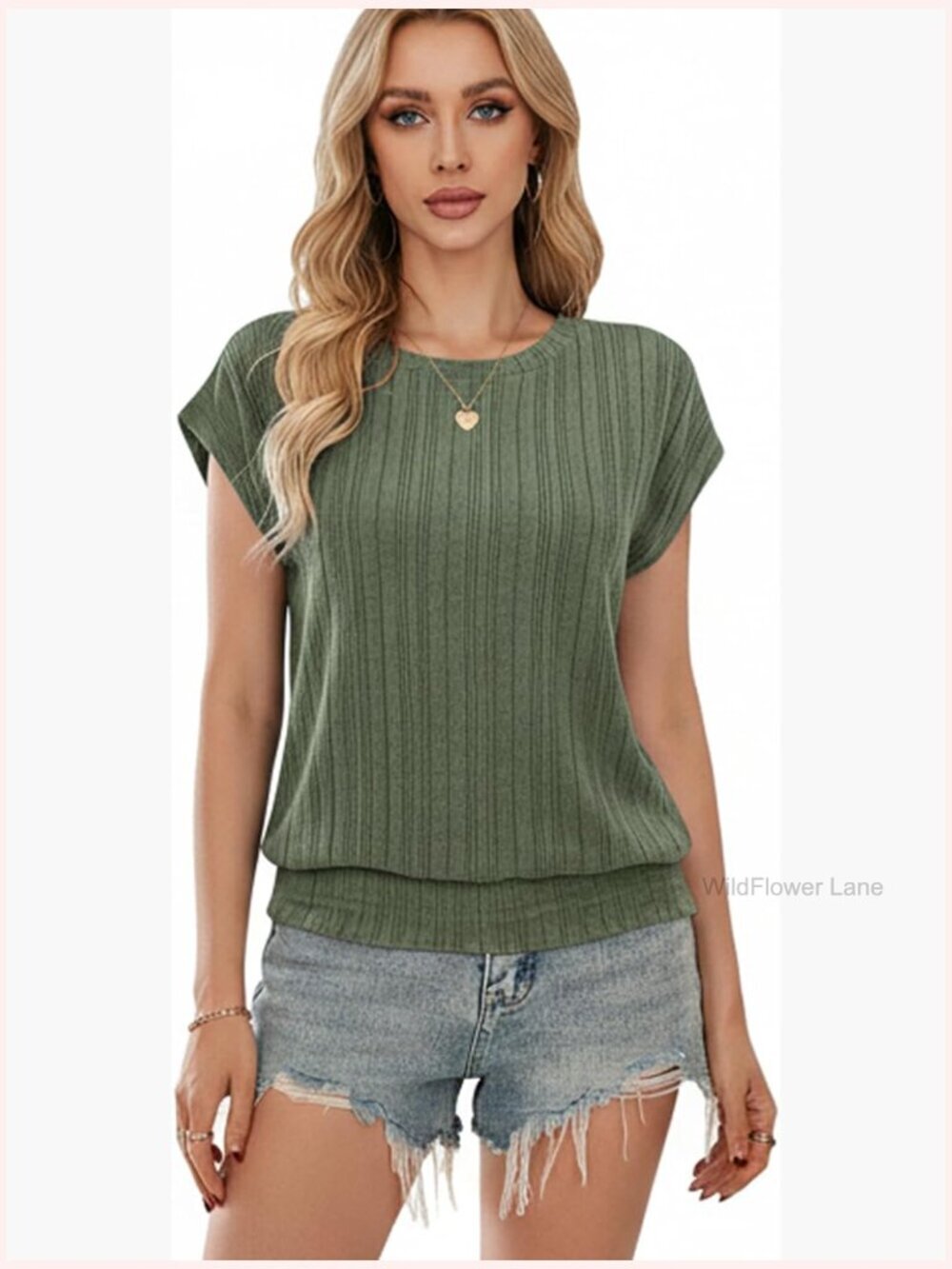 Short Waisted Smocked Tops Flattering Tummy Control Blouses Summer Tops